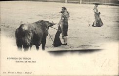 Postal Corrida Curso de toros Suerte de matar
