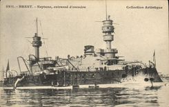 CPA Bateau Guerre Brest Neptune Cuirasse d'escadre 