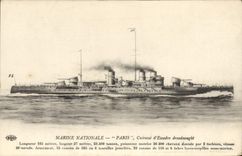 CPA Bateau Guerre Paris Cuirasse d'escadre Dreadnought 