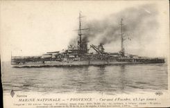 CPA Bateau Guerre Provence Cuirasse d'escadre 