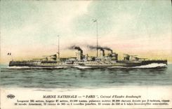 CPA Bateau Guerre Paris Cuirasse d'escadre Dreadnought 