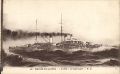 CPA Bateau Guerre Paris Dreadnougth 