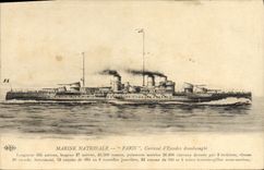 CPA Bateau Guerre Paris Cuirasse d'escadre Dreadnought 