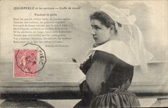 CPA Folklore Quimperle et ses environs Coiffe de travail Pendant la peche 