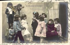 CPA Fantaisie Enfants Mariage 