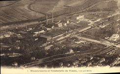 Vintage Postcard Cleaning industry and Dyeing of Thaon seen by plane