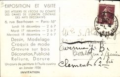 Postal Taller de alfombra y tapicería 6 cocea a Beethoven París 16.o CUMBRE