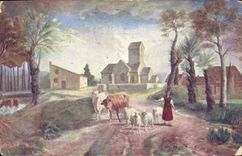 CPA Jeanne d'Arc conduisant son troupeau 