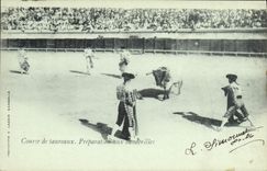 CPA Corrida Course de taureaux Preparation aux banderilles 