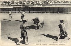 CPA Corrida Course de taureaux Preparation aux banderilles 