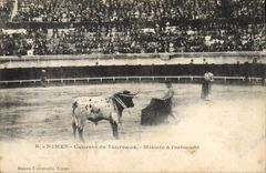 CPA Corrida Course de taureaux Nimes Minuto a l'estocade 