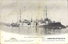 Vintage Postcard Warship Pothuau Croiseur Armours