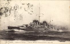 CPA Bateau de Guerre Paris Cuirasse a turbines 
