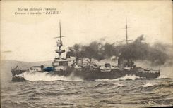 CPA Bateau de Guerre Cuirasse a tourelles Patrie