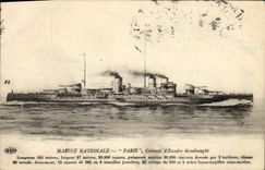 CPA Bateau de Guerre Paris Cuirasse d'escadre Dreadnought