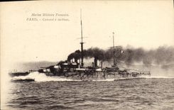 CPA Bateau de Guerre Paris Cuirasse a turbines