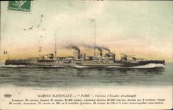 CPA Bateau de Guerre Paris Cuirasse d'escadre Dreadnought