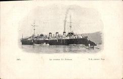 Vintage Postcard Warship the cruiser Pothuau