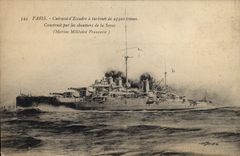 Vintage Postcard Warship Paris Armours Construit squadron by the building sites of Seyne
