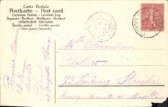 Vintage Postcard Fantasy Flowers Slipper Children Clock