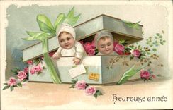 CPA Fantaisie Enfants Heureuse annee 