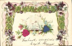 CPA Fantaisie Fleurs Colombes 