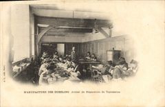 Vintage Postcard Manufactures Goblins Paris Shop repair of tapestries SIGNAL