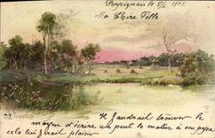 CPA Fantaisie Illustrateur Paysage 