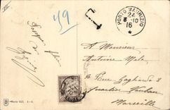 Postal Fantasia Ilustrador Mujer Niños Pascuas