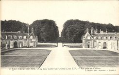 Vintage Postcard Horse Horsemanship Equestrian sports the Stud farm of the Pine the Colbert court and the avenue Louis XIV Sight taken of the castle