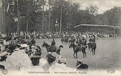 Vintage Postcard Horse Horsemanship Equestrian sports military Fontainebleau national Raid horse Militaria