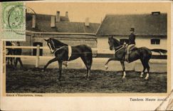 CPA Cheval Equitation Hippisme Ecole d'equitation Ypres Tandem haute ecole 