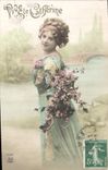 Vintage Postcard Fantasy Woman Bonnet co. Catherine