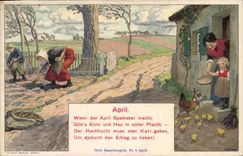 Vintage Postcard Fantasy Month April
