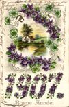 CPA Fantaisie Fleurs Annee 1907
