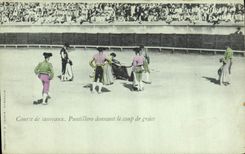 CPA Corrida Course de taureaux Puntillero donnant un coup de grace