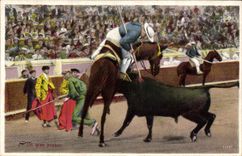 CPA Corrida Course de taureaux Un grand puyazo