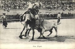 CPA Corrida Course de taureaux Une pique