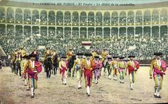 CPA Corrida Course de taureaux El paseo Le defile de la cuadrilla