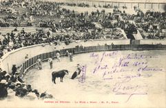 CPA Corrida Course de taureaux Arenes de Beziers La mise a mort 
