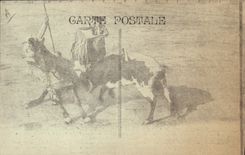 CPA Corrida Course de taureaux La corrida de toros Deuxieme tercio ou deuxieme phase de la corrida Un quite au picador