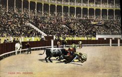 CPA Corrida Course de taureaux Caida del picador