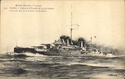 Vintage Postcard Warship Paris Armours squadron built by the building sites of Seyne
