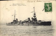 CPA Bateau de Guerre Patrie Cuirasse a tourelles