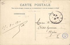 CPA Bateau de Guerre La Patrie Cuirasse d'escadre battant pavillon de l'amiral de Joncquieres commandant en chef de l'escadre de la Mediterrannee