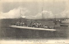 Vintage Postcard Warship the Spade Destroyer of open sea