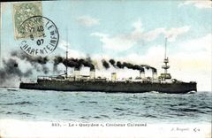 CPA Bateau de Guerre Le Queydon Croiseur Cuirasse