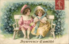 CPA Fantaisie Fleurs Enfants