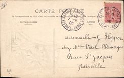 CPA Fantaisie Fleurs Poisson 1er Avril Paques