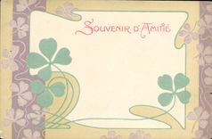 CPA Fantaisie Fleurs Trefles